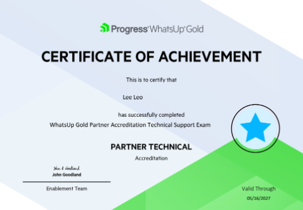 Certificate of Achievement